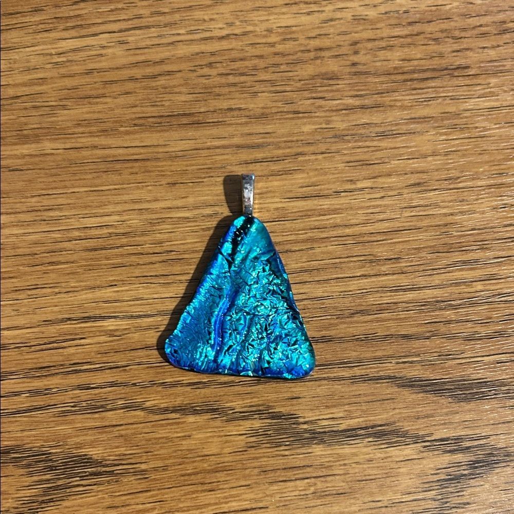 Blue Dichroic Glass Pendant